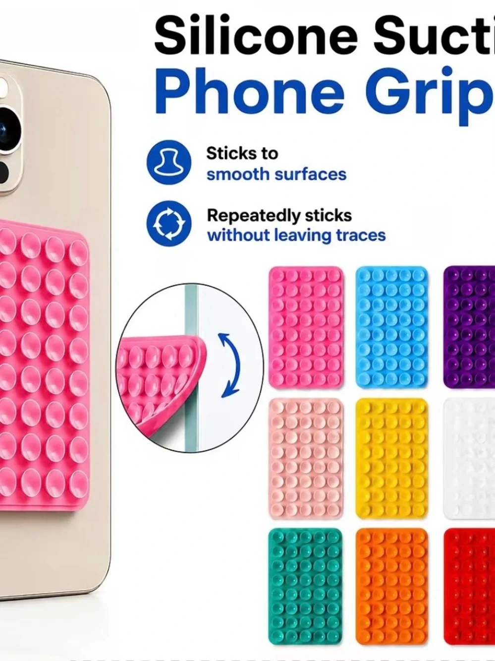 Silicone Suction Cup Phone Holder – Hands-Free Phone Grip 📱